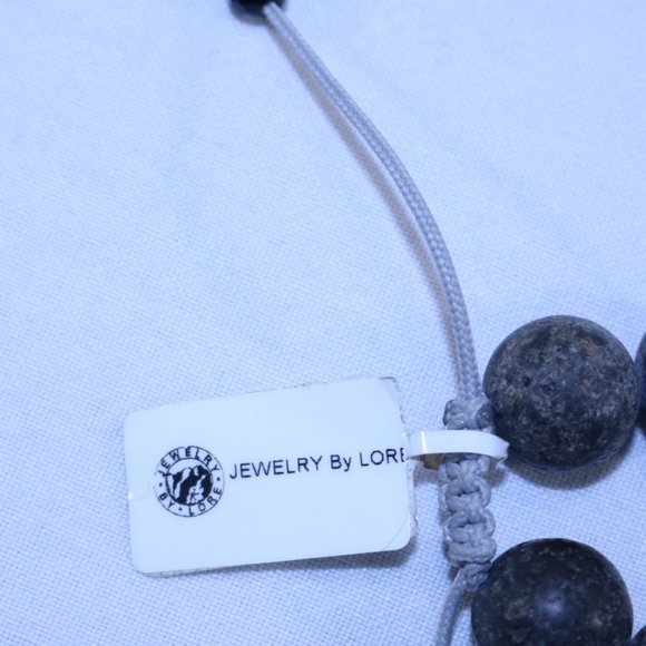 Lava Rock and Turquoise Macrame Bracelet - Picture 4 of 7